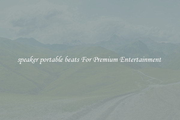 speaker portable beats For Premium Entertainment 
