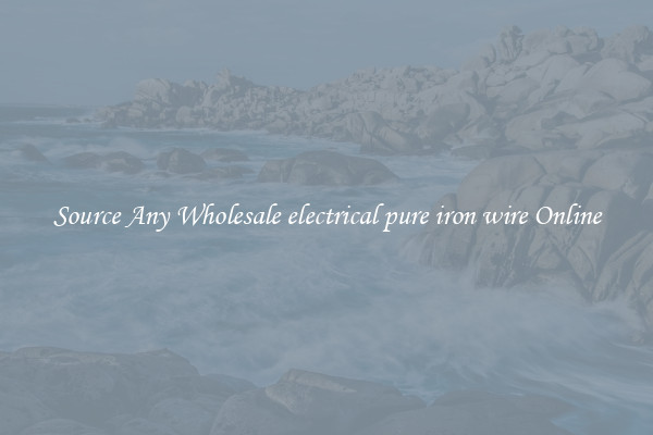 Source Any Wholesale electrical pure iron wire Online