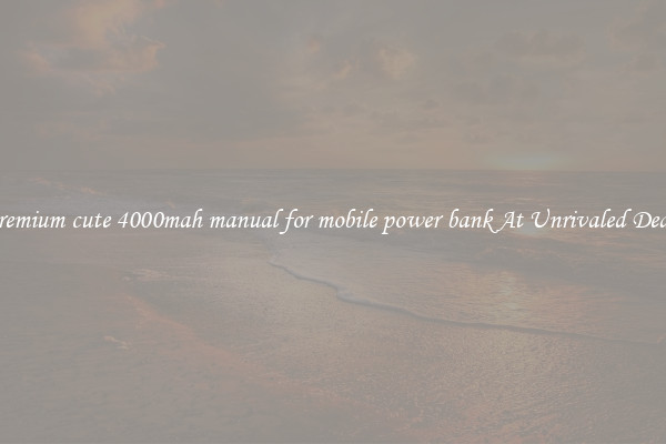 Premium cute 4000mah manual for mobile power bank At Unrivaled Deals