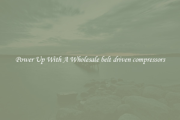 Power Up With A Wholesale belt driven compressors