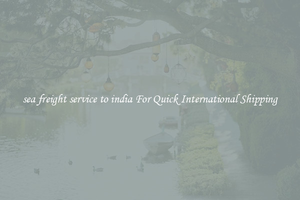 sea freight service to india For Quick International Shipping