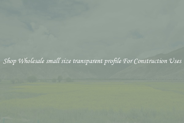 Shop Wholesale small size transparent profile For Construction Uses