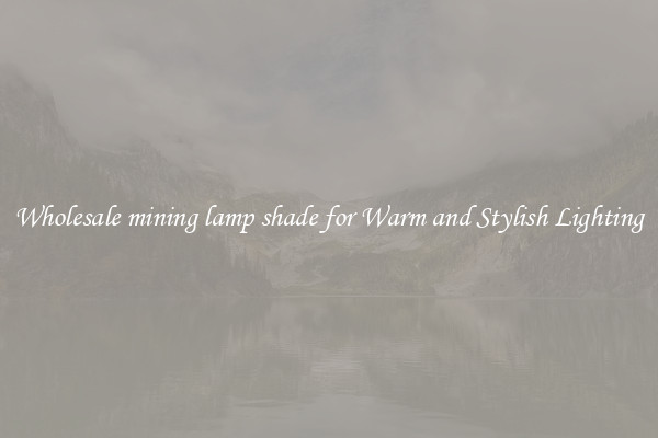 Wholesale mining lamp shade for Warm and Stylish Lighting