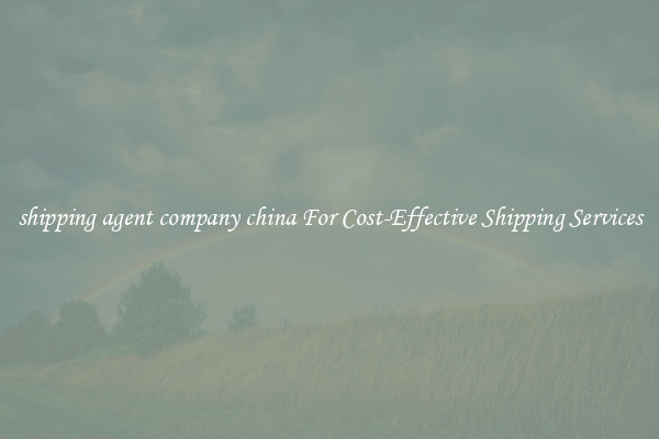 shipping agent company china For Cost-Effective Shipping Services